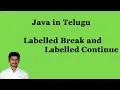 Labelled Break and Labelled Continue Java in Telugu Mr Sivarao