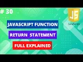JavaScript Function Return Statement Explained In Hindi part 30 Programmer Shakil
