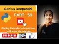 To display the month calendar in python