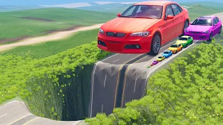 small to giant cars vs giant pit beamng drive