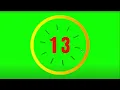 36 seconds countdown timer with number display with Alarm Greenscreen copyright free