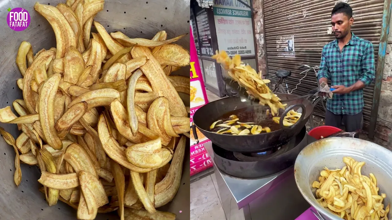 Hot & Crispy Banana Chips   Street Food India