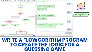 Write a flowgorithm program to create the logic for a guessing game