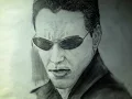 Drawing Keanu Reeves as Neo from the matrix 1999