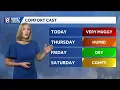 Muggy with a stray shower possible