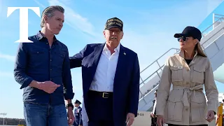 Donald Trump vows to rebuild LA after touring wildfire devastation
