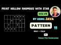Print Hollow Rhombus With Star Rhombus Pattern Java Pattern Pattern Code Code With Ronak -