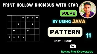Print Hollow Rhombus With Star Rhombus Pattern Java Pattern Pattern Code Code With Ronak -