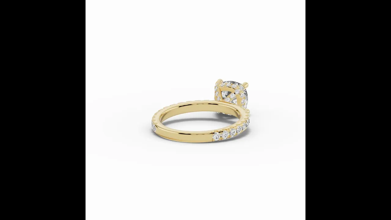 Cushion Coronet Diamond Crown Engagement Ring