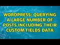 Wordpress Querying a large number of posts including their custom fields data