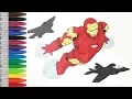 IRONMAN Flying With Army Planes Coloring Pages SAILANY Coloring Kids