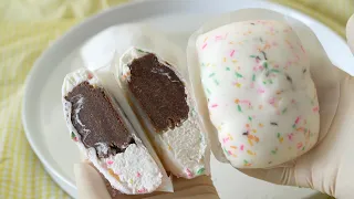 Rice Paper Mochi Ice Cream with Sprinkles ライスペーパーでカラースプレー餅アイス