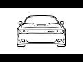 How to draw a DODGE CHALLENGER SRT DEMON easy drawing dodge challenger hellcat redeye
