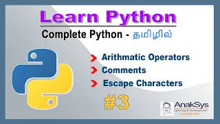 Python - Comment Operators Escape Sequences Learn Python in Tamil
