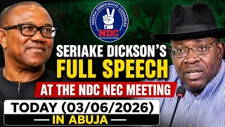 peter obi u0026 seriake dickson unite at ndc nec meeting full speech and highlights politics 
