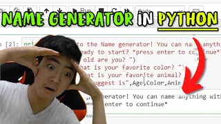 How to make a NAME GENERATOR in PYTHON Super Easy 2022 Mini Project