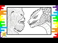GODZILLA vs KONG Coloring Page Godzilla Coloring Kong Coloring OBLVYN x RIELL - With You