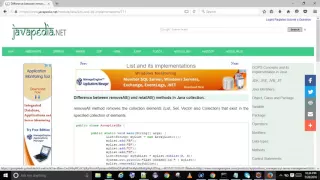 Difference between removeAll and retailAll methods in Java collection javapedia net