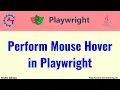 Perform Mouse Hover in Playwright Java