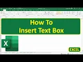 How To Insert Text Box In Excel
