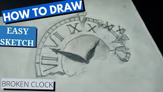 How To Draw Easy sketch for beginners broken clock sketch time-lapse