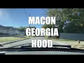 DRIVING TOUR MACON GEORGIA HOOD STRAY HURT DOG RUNS THE STREETS ABANDONED HOMES NARRATED