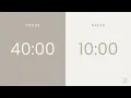Pomodoro Timer 4 x 40 min Focus Study Reflection Productivity