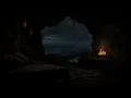 Hide in the Seaside Cave when the Rain & Thunder come⛈️Relax with Waves, Rain &  Campfire sounds🔥