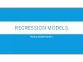 Regression Models in Machine Learning