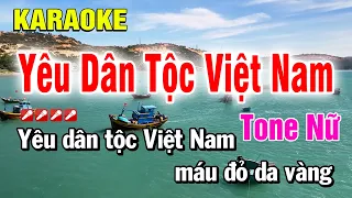 Karaoke Yêu Dân Tộc Việt Nam Tone Nữ Nhạc Sống Phối Mới | Nguyễn Linh