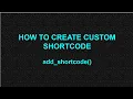 How To Create A Shortcode WordPress Development Tutorial Hindi Urdu