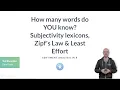 R Tutorial How many words do YOU know Zipf s law subjectivity lexicon