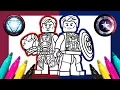 Captain America Iron Man Coloring page LEGO Marvel Coloring for kids
