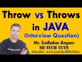 Throw Vs Throws in Java Difference between Throw and Throws in Java Exception Handling Java