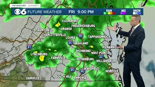 Hour-by-hour look at rain chances in Virginia Friday into Saturday morning