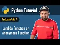 Python Tutorial - 17 Python Tutorial For Beginners In Hindi lambda function or anonymous func
