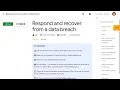 Respond and recover from a data breach