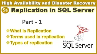 Replication in SQL server - Part 1 Terms used in Replication Types of Replication Ms SQL