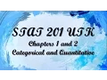 Chapter 1 and 2 - Categorical and Quantitative Variables
