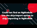 Could not find an NgModule Use the skip-import option to skip importing in NgModule
