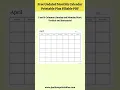 Free Undated Monthly Calendar Plus Fillable PDF