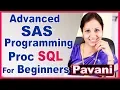 SAS Programming Tutorial For Beginners Advanced SAS Programming Proc SQL Day 2 By Pavani