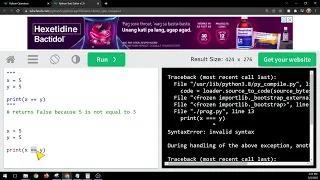 W3schools Python - Comparison Operators