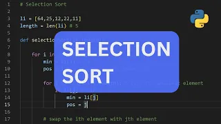 SELECTION SORT - Algorithm Code HINDI