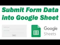 Submit form Data into Google Sheet Using HTML and JavaScript Just 4 Lines of Code