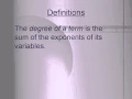 Algebra 1 9 1 Classifying and Evaluating Polynomials