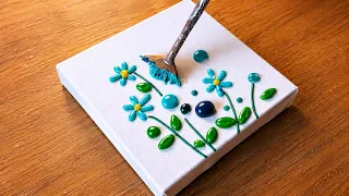 Easy Acrylic Painting Technique / Simple Flower Painting For Beginners / Step By Step 