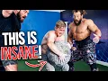 Rock climber challenges the world strongest man