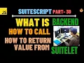 SuiteScript Tutorial - What is Back-End Suitelet How to Call How to Return Value from Backend SL