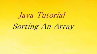 Java Program to Sort Array in Ascending Order